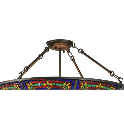 Fleur-de-lis 4 Light 24" Wide Semi-Flush Bowl Ceiling Fixture