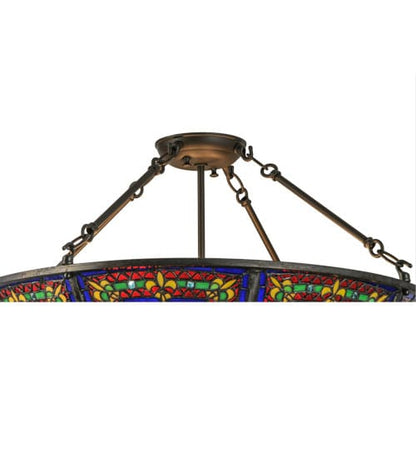 Fleur-de-lis 4 Light 24" Wide Semi-Flush Bowl Ceiling Fixture