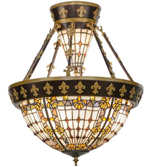 Fleur-de-lis 4 Light 19" Wide Semi-Flush Bowl Ceiling Fixture