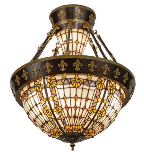 Fleur-de-lis 4 Light 19" Wide Semi-Flush Bowl Ceiling Fixture