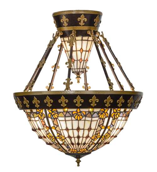 Fleur-de-lis 4 Light 19" Wide Semi-Flush Bowl Ceiling Fixture