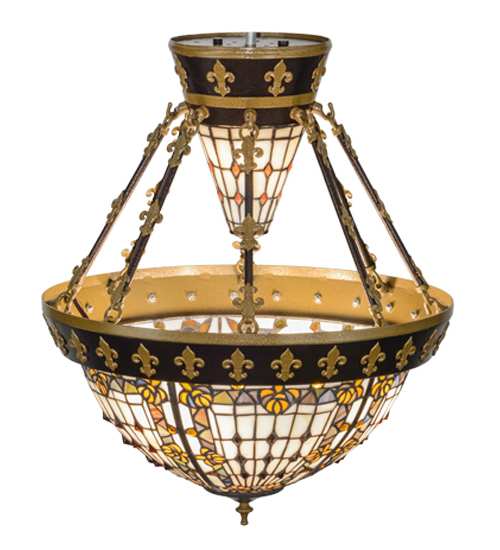 Fleur-de-lis 4 Light 19" Wide Semi-Flush Bowl Ceiling Fixture