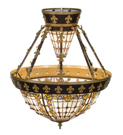 Fleur-de-lis 4 Light 19" Wide Semi-Flush Bowl Ceiling Fixture