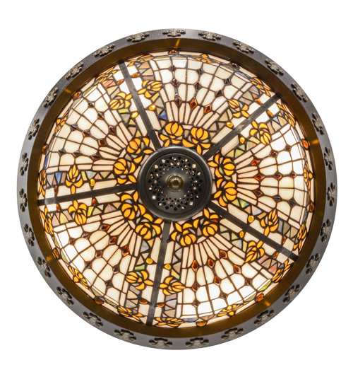 Fleur-de-lis 4 Light 19" Wide Semi-Flush Bowl Ceiling Fixture