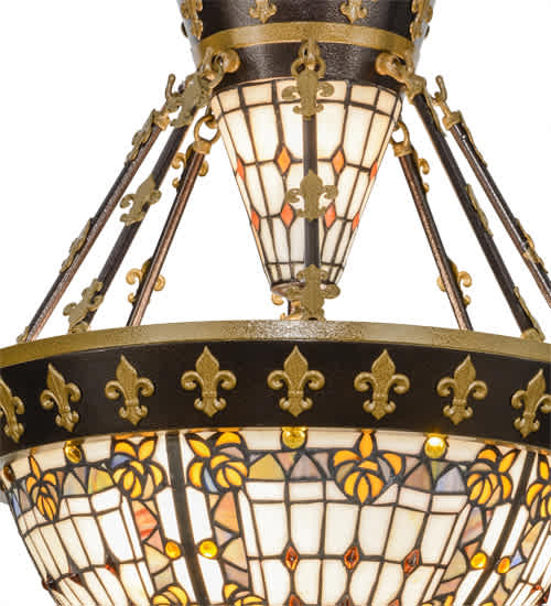 Fleur-de-lis 4 Light 19" Wide Semi-Flush Bowl Ceiling Fixture