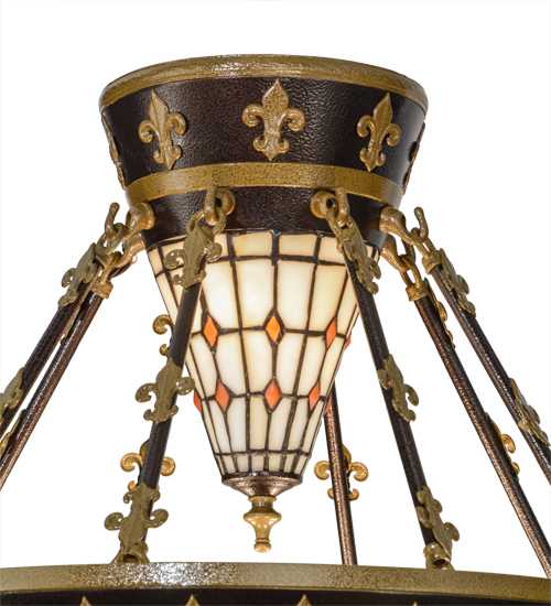 Fleur-de-lis 4 Light 19" Wide Semi-Flush Bowl Ceiling Fixture