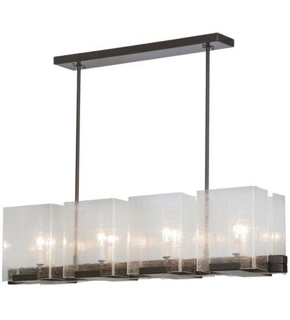Ice Cube 8 Light 10" Wide Linear Chandelier