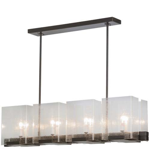 Ice Cube 8 Light 10" Wide Linear Chandelier