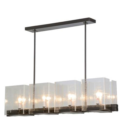 Ice Cube 8 Light 10" Wide Linear Chandelier
