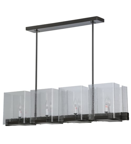 Ice Cube 8 Light 10" Wide Linear Chandelier