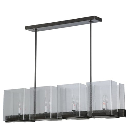 Ice Cube 8 Light 10" Wide Linear Chandelier