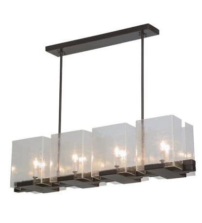 Ice Cube 8 Light 10" Wide Linear Chandelier