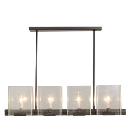 Ice Cube 8 Light 10" Wide Linear Chandelier