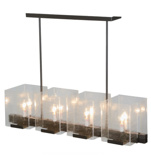 Ice Cube 8 Light 10" Wide Linear Chandelier