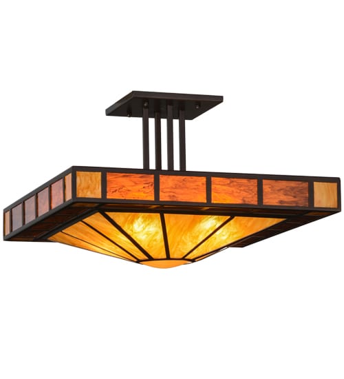 Zuvan Prime 4 Light 34" Wide Semi-Flush Square Ceiling Fixture