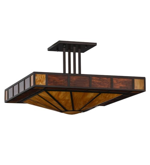 Zuvan Prime 4 Light 34" Wide Semi-Flush Square Ceiling Fixture