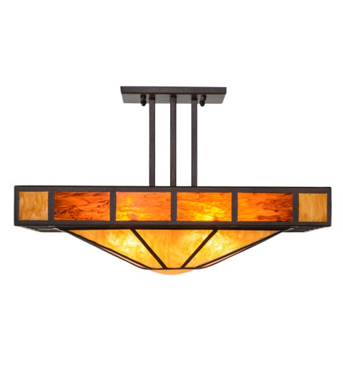 Zuvan Prime 4 Light 34" Wide Semi-Flush Square Ceiling Fixture