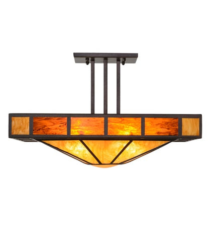Zuvan Prime 4 Light 34" Wide Semi-Flush Square Ceiling Fixture