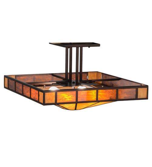 Zuvan Prime 4 Light 34" Wide Semi-Flush Square Ceiling Fixture