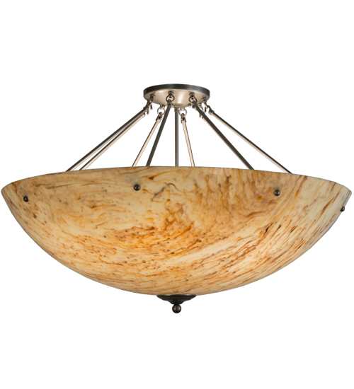 Madison 8 Light 36" Wide Semi-Flush Bowl Ceiling Fixture - Nickel Finish