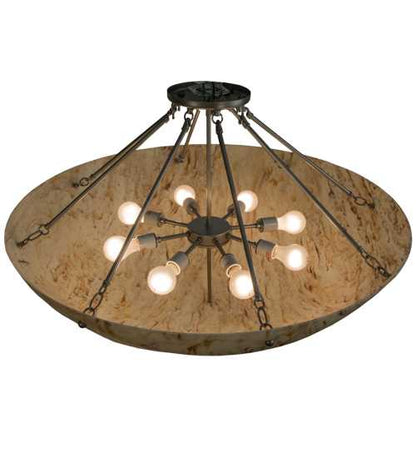 Madison 8 Light 36" Wide Semi-Flush Bowl Ceiling Fixture - Nickel Finish