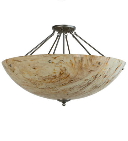 Madison 8 Light 36" Wide Semi-Flush Bowl Ceiling Fixture - Nickel Finish