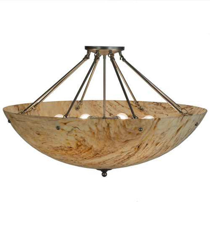 Madison 8 Light 36" Wide Semi-Flush Bowl Ceiling Fixture - Nickel Finish