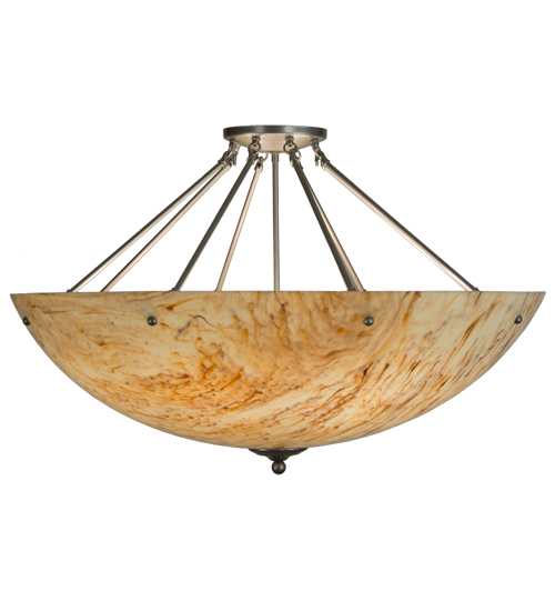 Madison 8 Light 36" Wide Semi-Flush Bowl Ceiling Fixture - Nickel Finish