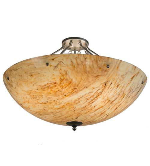 Madison 8 Light 36" Wide Semi-Flush Bowl Ceiling Fixture - Nickel Finish