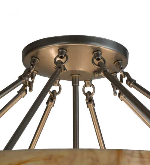 Madison 8 Light 36" Wide Semi-Flush Bowl Ceiling Fixture - Nickel Finish