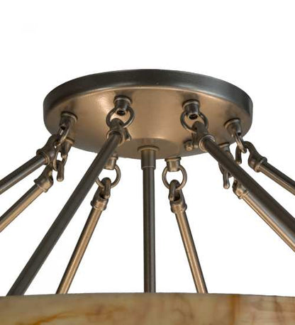 Madison 8 Light 36" Wide Semi-Flush Bowl Ceiling Fixture - Nickel Finish