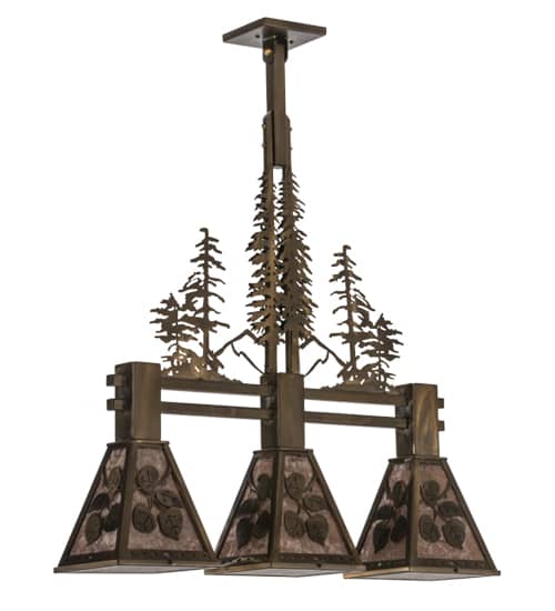 Aspen Leaf 3 Light 8" Wide Linear Pendant