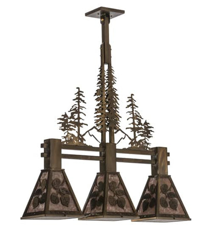 Aspen Leaf 3 Light 8" Wide Linear Pendant