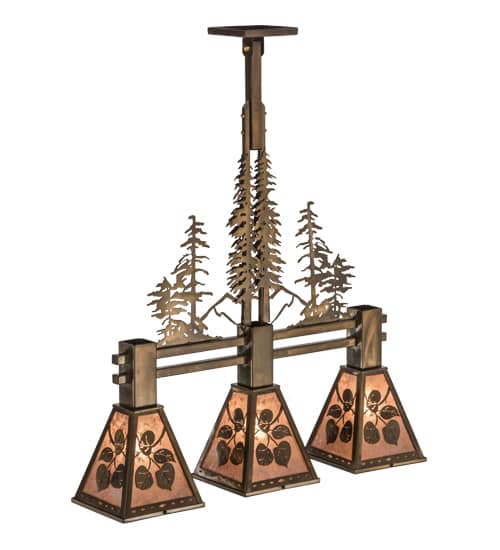 Aspen Leaf 3 Light 8" Wide Linear Pendant