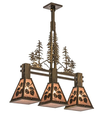 Aspen Leaf 3 Light 8" Wide Linear Pendant