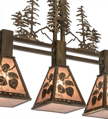 Aspen Leaf 3 Light 8" Wide Linear Pendant