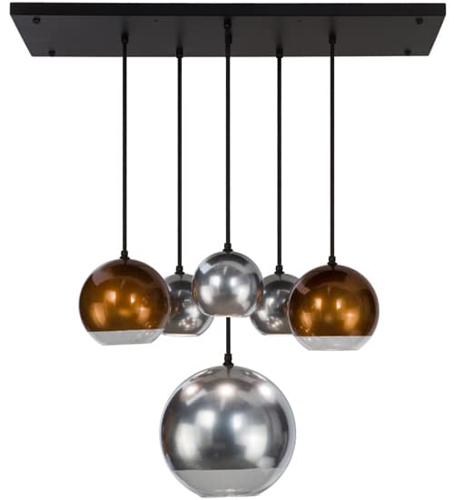 Metalica 6 Light 18" Wide Abstract Multi Light Pendant