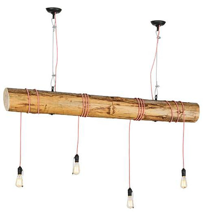Hounds Tooth 4 Light 7" Wide Abstract Linear Pendant