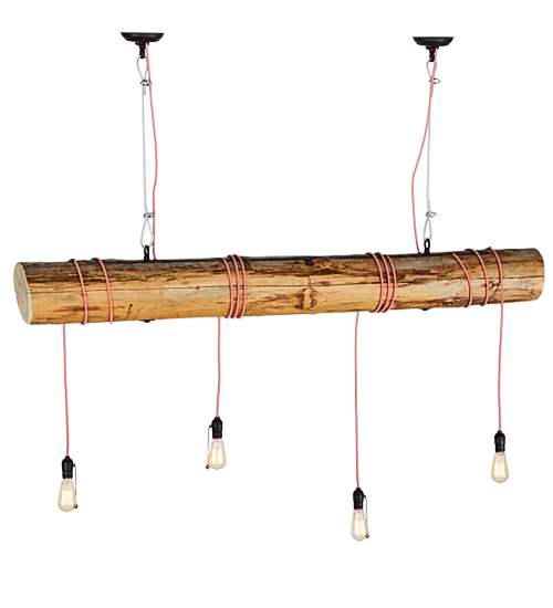 Hounds Tooth 4 Light 7" Wide Abstract Linear Pendant