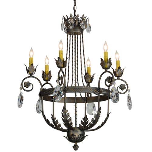 Antonia 6 Light 26" Wide Crystal Candle Style Chandelier