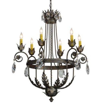 Antonia 6 Light 26" Wide Crystal Candle Style Chandelier