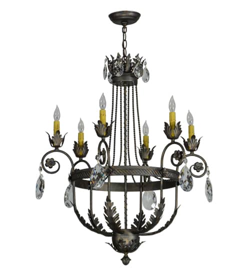 Antonia 6 Light 26" Wide Crystal Candle Style Chandelier