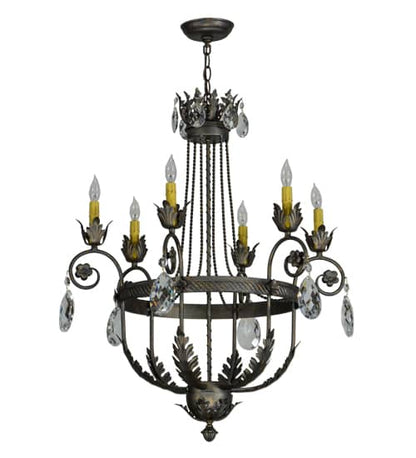 Antonia 6 Light 26" Wide Crystal Candle Style Chandelier