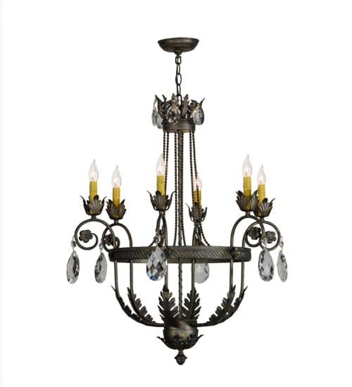 Antonia 6 Light 26" Wide Crystal Candle Style Chandelier