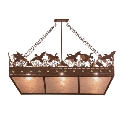 Meyda Tiffany Ducks in FLight 48" Wide Linear Pendant