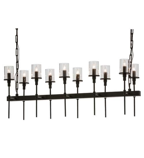 Long Fantasy 10 Light 14" Wide Linear Chandelier