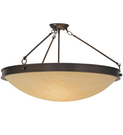Dionne 3 Light 30" Wide Semi-Flush Bowl Ceiling Fixture - Mahogany Bronze Finish