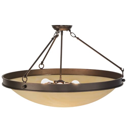 Dionne 3 Light 30" Wide Semi-Flush Bowl Ceiling Fixture - Mahogany Bronze Finish