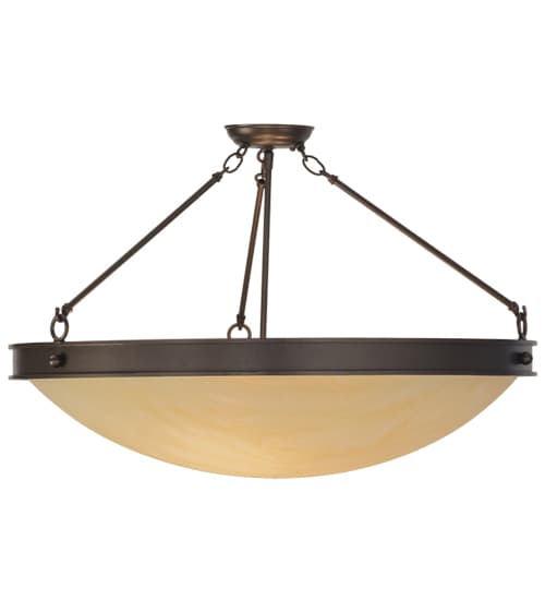 Dionne 3 Light 30" Wide Semi-Flush Bowl Ceiling Fixture - Mahogany Bronze Finish
