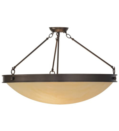 Dionne 3 Light 30" Wide Semi-Flush Bowl Ceiling Fixture - Mahogany Bronze Finish
